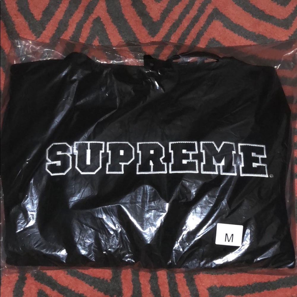 Supreme Cord Collegiate logo hoodie